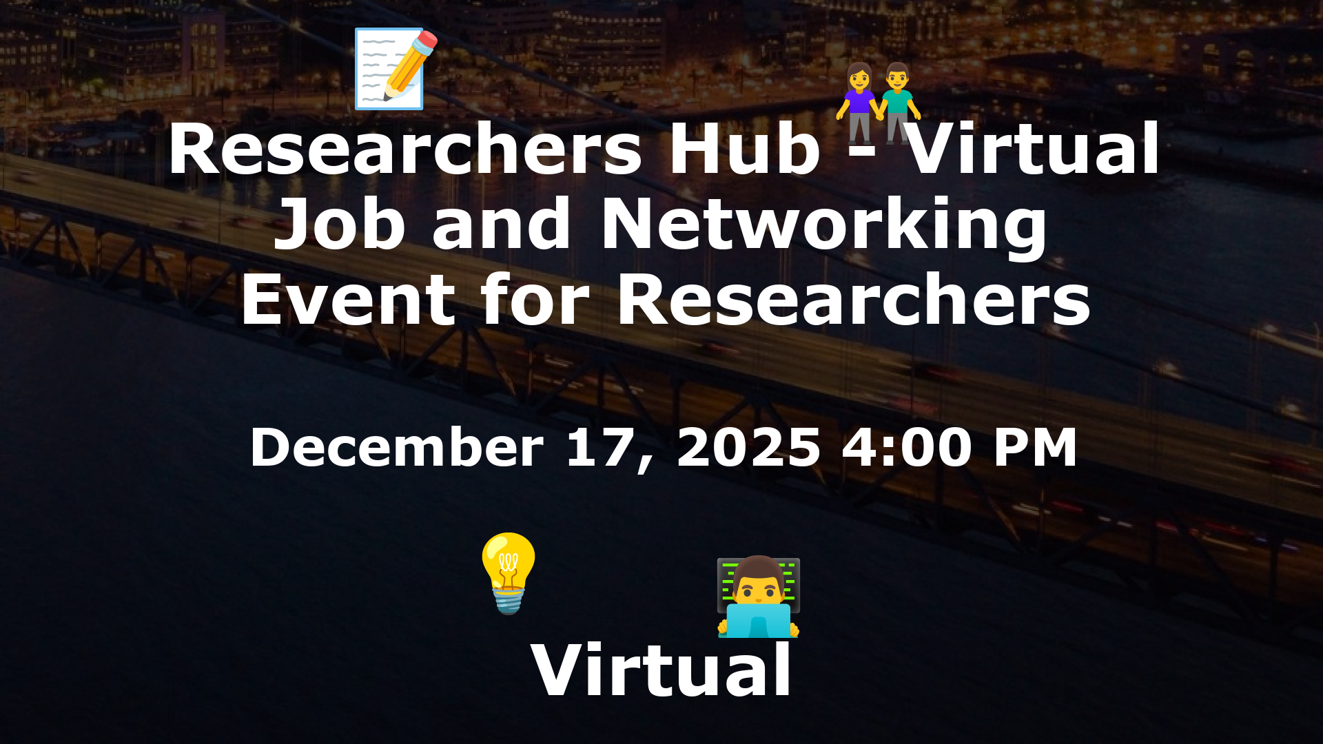 Researchers Hub - Virtual Job and Networking Event for Researchers event image
